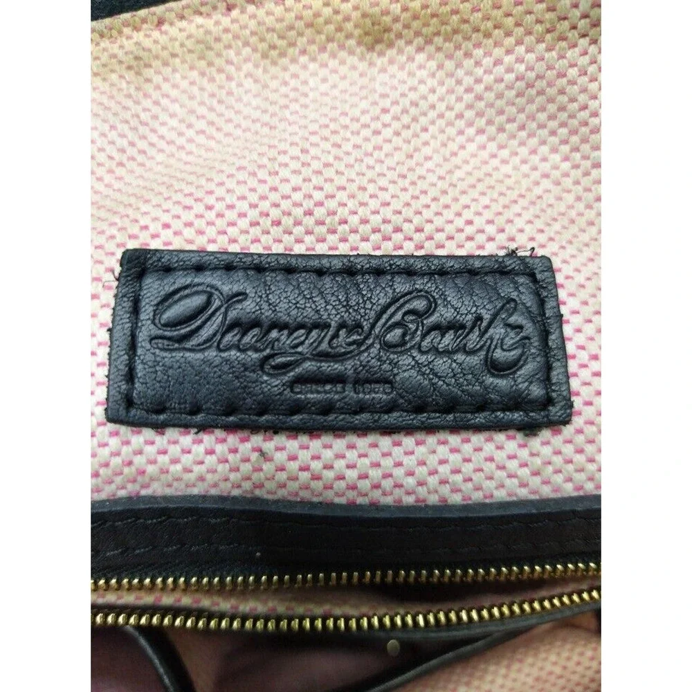 Dooney & Bourke Black Pebbled Leather Double Handles Zipper Satchel Bag